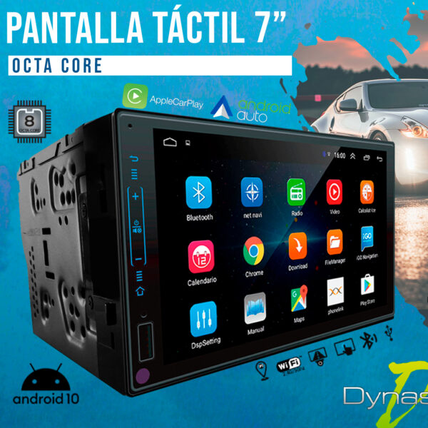 PANTALLA 7" ANDROID 10 2+32G DSP 8 NUCLEOS CARPLAY ANDROID AUTO 3.5V PREAM BT5