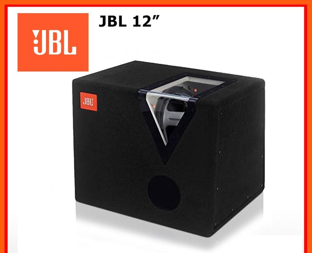 CAJA 1 SUBWOOFER 12" 1200 W MAX 300 WATTS RMS 4 OHM BANDPASS NEGRA Y ACRILIC