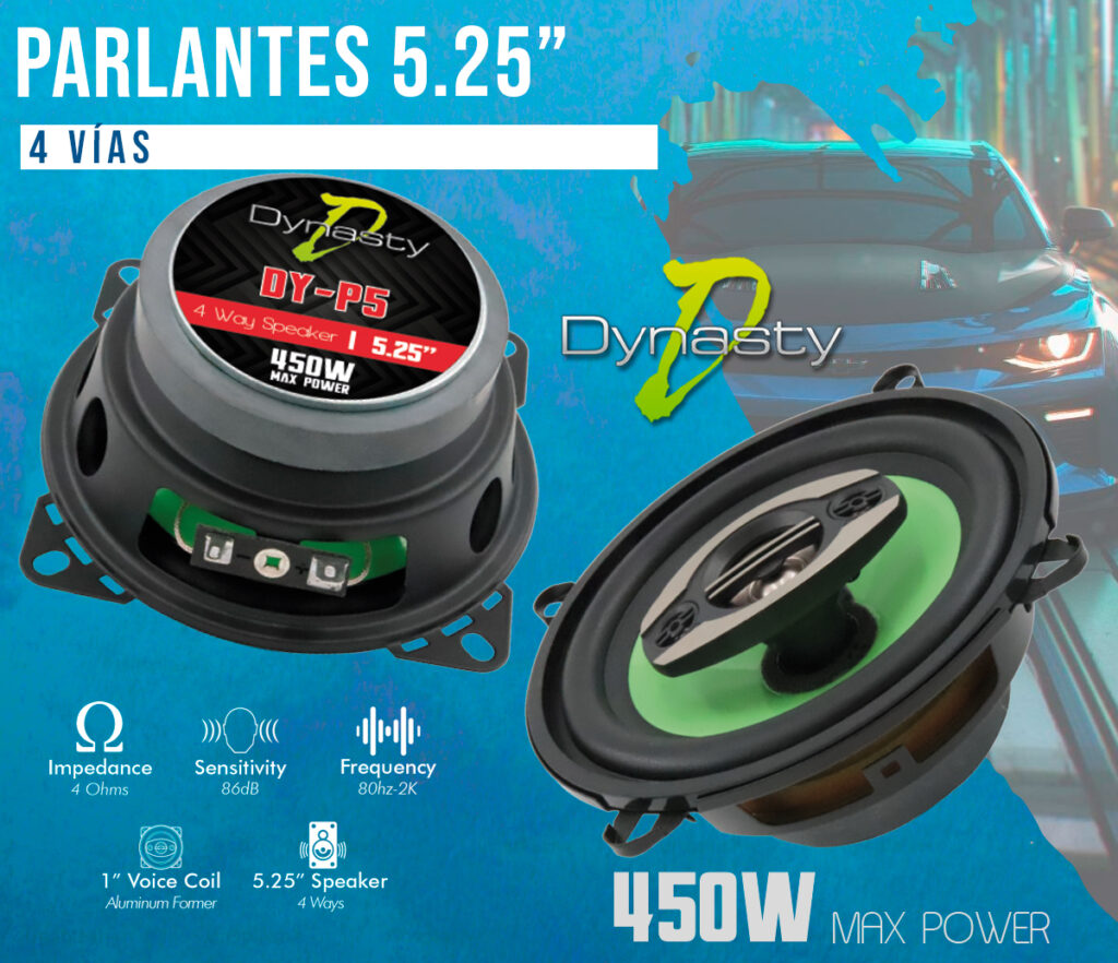 PARLANTE 5.25" 4 VIAS 450 WATT MAX 45 WATTS RMS 80-20K HZ