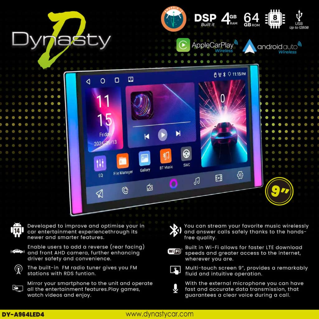 PANTALLA 9" ANDROID 14 4+64 GB