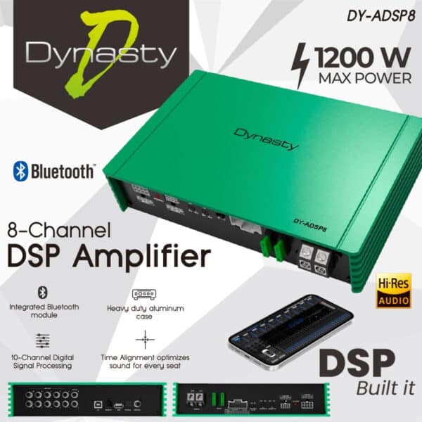 DSP 8 CANALES HIGH LEVEL CON EPS 2 CANALES LOW LEVEL 8 X 50 WATTS RMS